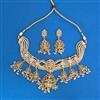 Antique Temple Necklace Set With Matte Gold Plating