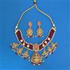 Antique Temple Necklace Set With Matte Gold Plating