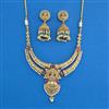 Antique Temple Necklace Set With Matte Gold Plating