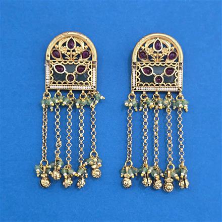 Antique Heritage Earring With Matte Gold Plating