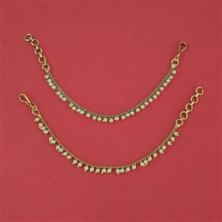 Antique Pearl Ear Chain With Gold Plating