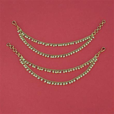 Antique Pearl Ear Chain With Gold Plating