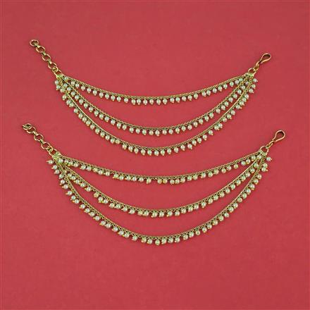 Antique Pearl Ear Chain With Gold Plating