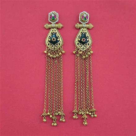 Antique Heritage Earring With Matte Gold Plating