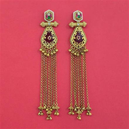 Antique Heritage Earring With Matte Gold Plating