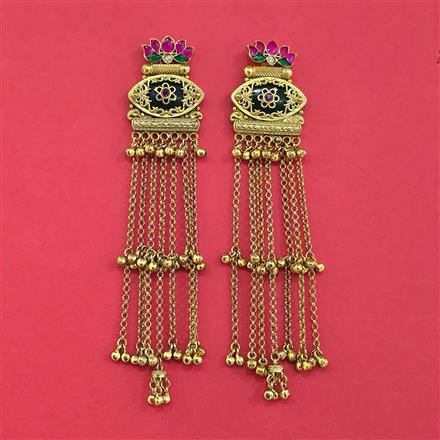 Antique Heritage Earring With Matte Gold Plating