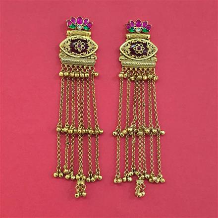 Antique Heritage Earring With Matte Gold Plating
