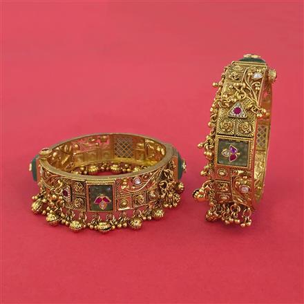 Antique Heritage Bangles With Matte Gold Plating