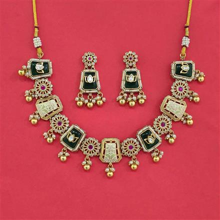 Antique Heritage Necklace Set Set With Matte Gold Plating