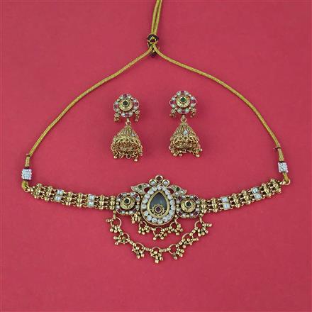 Antique Heritage Necklace Set Set With Matte Gold Plating