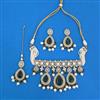Antique Moti Necklace With Mehndi Plating