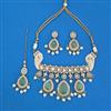Antique Moti Necklace With Mehndi Plating