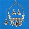 Antique Moti Necklace With Mehndi Plating