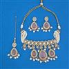 Antique Moti Necklace With Mehndi Plating