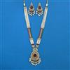 Antique Long Necklace With Mehndi Plating