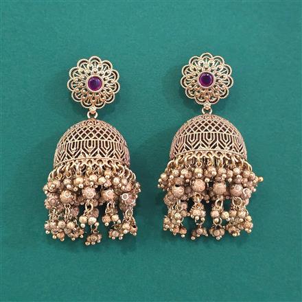 Antique Jhumki With Matte Gold Plating