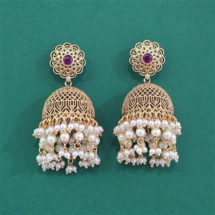 Antique Jhumki With Matte Gold Plating