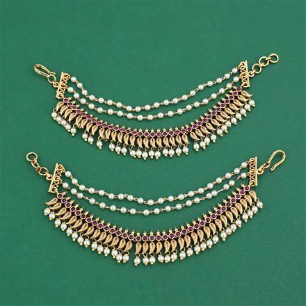 Antique Classic Ear Chain With Matte Gold Plating