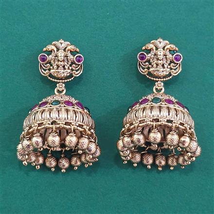Antique Jhumki With Matte Gold Plating