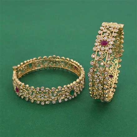 Antique Openable Bangles With Matte Gold Plating