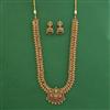 Antique Long Necklace With Matte Gold Plating