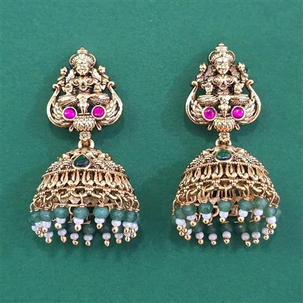 Antique South Indian Earring With Matte Gold Plating