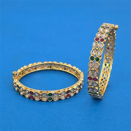 Antique Openable Bangles With Matte Gold Plating