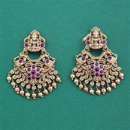 Antique Temple Earring With Matte Gold Plating