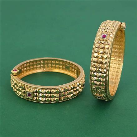 Antique Openable Bangles With Matte Gold Plating