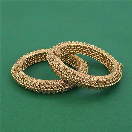 Antique Openable Bangles With Matte Gold Plating