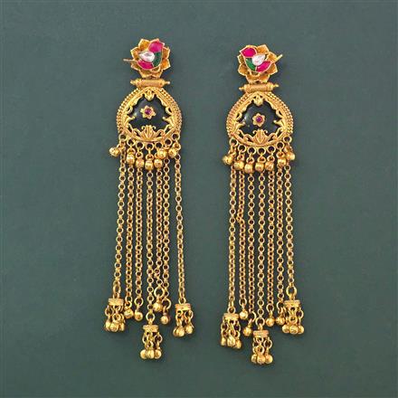 Antique Heritage Earring With Matte Gold Plating