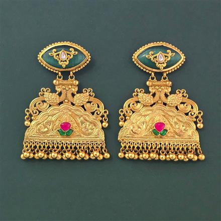 Antique Classic Earring With Matte Gold Plating
