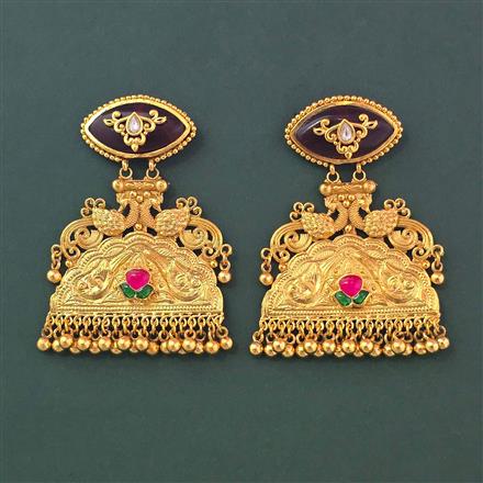 Antique Classic Earring With Matte Gold Plating