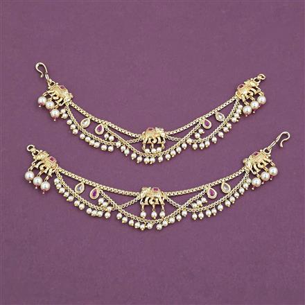 Antique Moti Ear Chain With Gold Plating