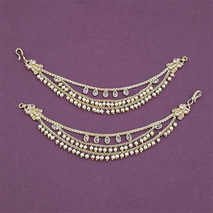 Antique Moti Ear Chain With Gold Plating
