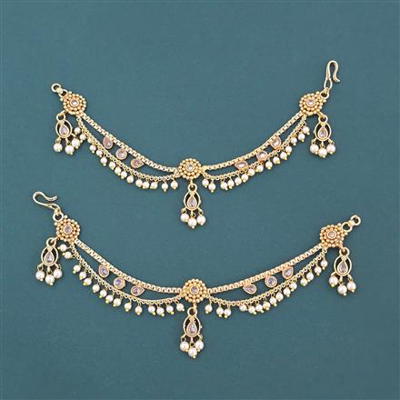 Antique Pearl Ear Chain With Gold Plating