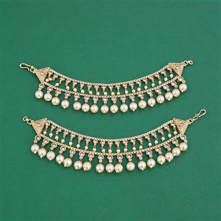 Antique Moti Ear Chain With Gold Plating