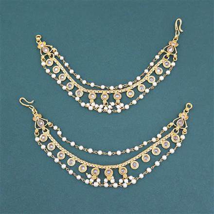 Antique Pearl Ear Chain With Gold Plating