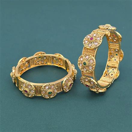 Antique Classic Bangles With Matte Gold Plating