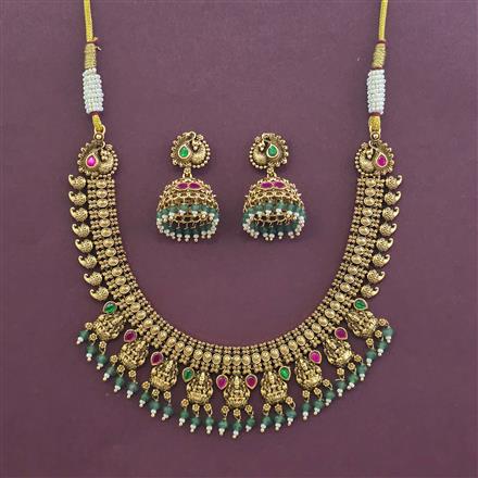 Antique Classic Necklace With Matte Gold Plating