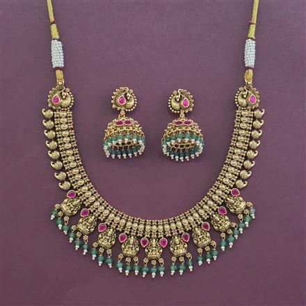 Antique Classic Necklace With Matte Gold Plating