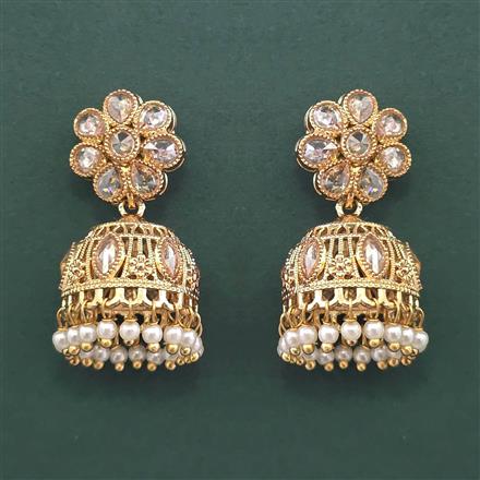 Antique Jhumki With Matte Gold Plating