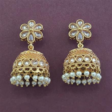 Antique Jhumki With Matte Gold Plating