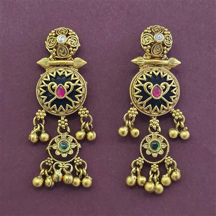 Antique Heritage Earring With Matte Gold Plating