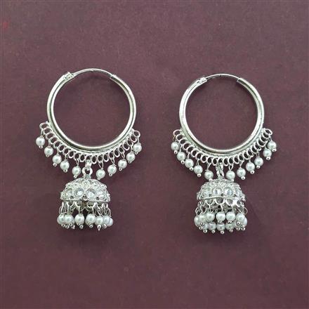 Antique Jhumki With Rhodium Plating