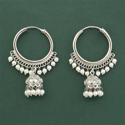 Antique Jhumki With Rhodium Plating
