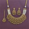 Antique Moti Necklace With Matte Gold Plating