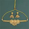 Antique Moti Necklace With Matte Gold Plating