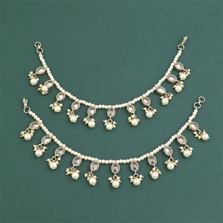 Antique Moti Ear Chain With Mehndi Plating