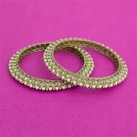 Antique Moti Bangles With Mehndi Plating